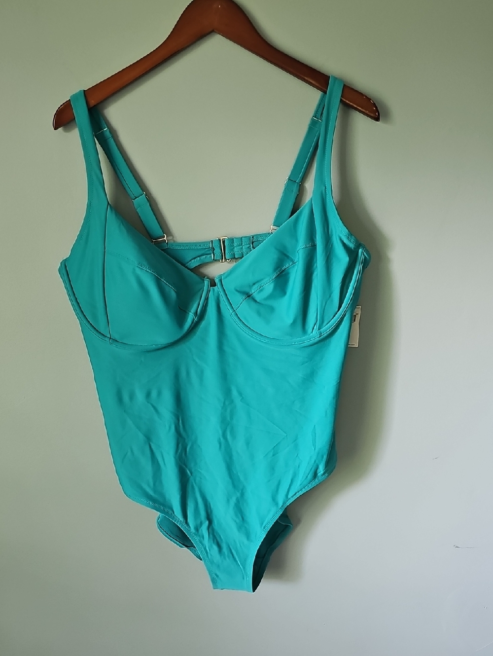 NWT OLD NAVY One Piece Swimsuit 2X Teal Adjustable Straps